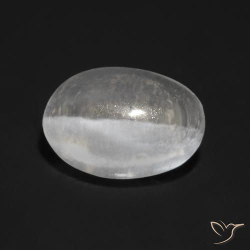 Silimanita Ojo de Gato Gris muy claro natural de 1.05 ct, Ovalada, Transparente