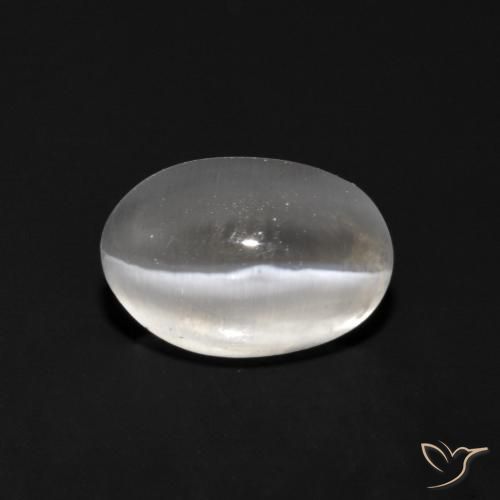 Silimanita Ojo de Gato Blanco natural de 1.07 ct, Ovalada, Transparente