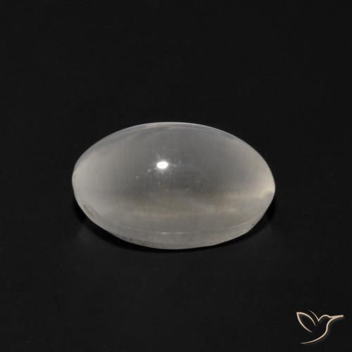 Silimanita Ojo de Gato Blanco natural de 1.07 ct, Ovalada, Transparente