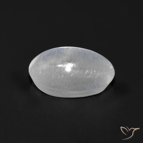 Silimanita Ojo de Gato Blanco claro natural de 1.04 ct, Ovalada, Transparente