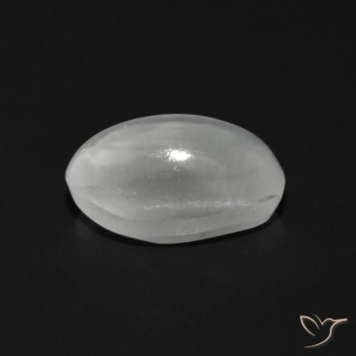 Silimanita Ojo de Gato Blanco natural de 1.15 ct, Ovalada, Transparente