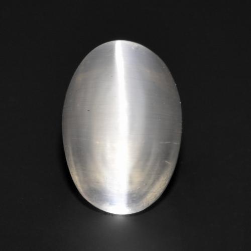 Sillimanite cat's eye gris natural de 1,09 ct, corte óvalo, transparente