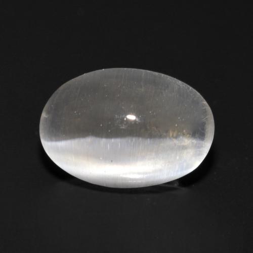 Sillimanite cat's eye gris natural de 1,09 ct, corte óvalo, transparente