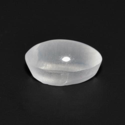Silimanita Ojo de Gato Blanco translúcido natural de 0.81 ct, Corte Óvalo, Transparente
