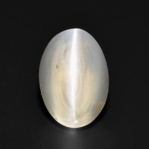 Sillimanite cat's eye gris natural de 1,17 ct, corte óvalo, transparente