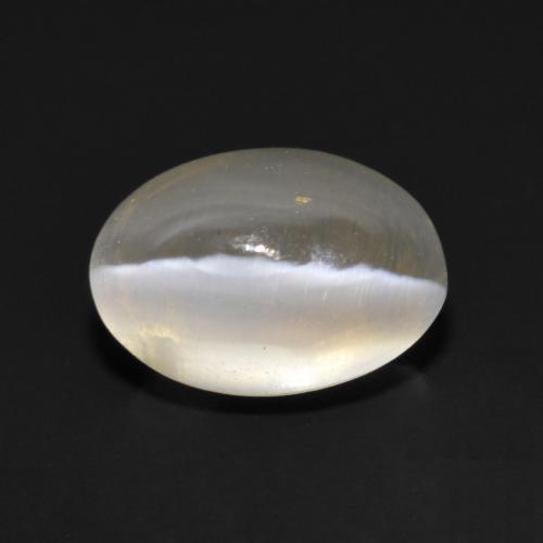 Sillimanite cat's eye gris natural de 1,17 ct, corte óvalo, transparente