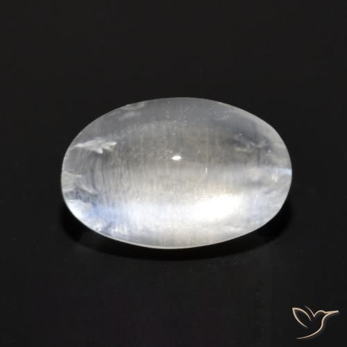 Silimanita Ojo de Gato Blanco claro natural de 0.92 ct, Ovalada, Transparente