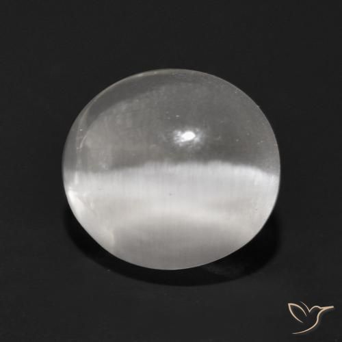 Silimanita Ojo de Gato Gris muy claro natural de 1.23 ct, Ovalada, Transparente