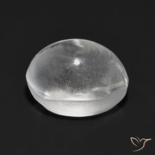 Silimanita Ojo de Gato Blanco claro natural de 1.63 ct, Ovalada, Transparente