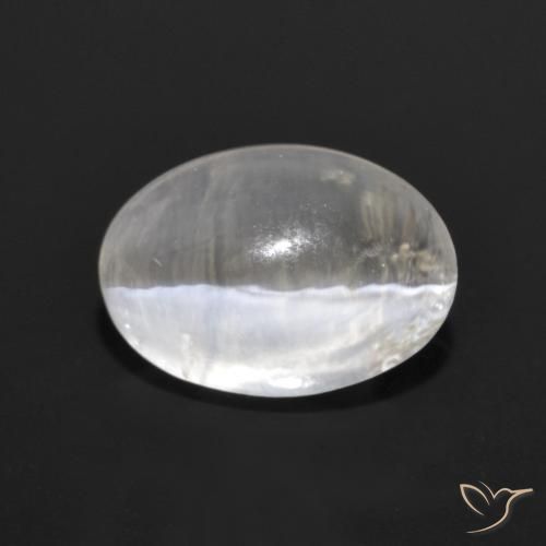 Silimanita Ojo de Gato Gris muy claro natural de 1.28 ct, Ovalada, Transparente
