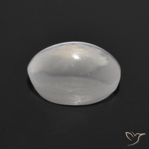 Silimanita Ojo de Gato Blanco claro natural de 1.40 ct, Ovalada, Transparente