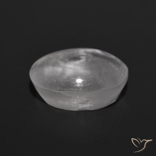 Silimanita Ojo de Gato Blanco claro natural de 1.39 ct, Ovalada, Transparente
