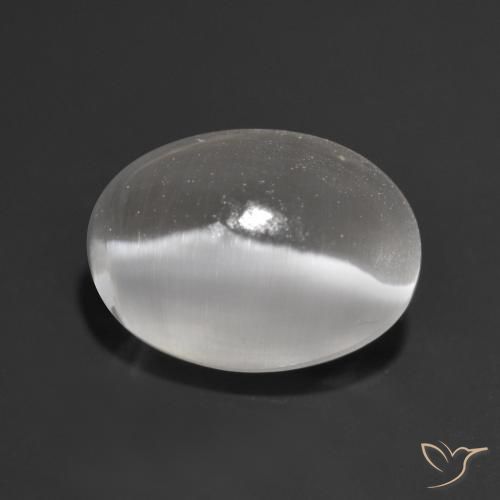 Silimanita Ojo de Gato Gris muy claro natural de 1.34 ct, Ovalada, Transparente