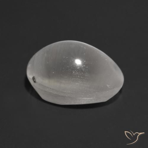 Silimanita Ojo de Gato Gris muy claro natural de 1.34 ct, Ovalada, Transparente