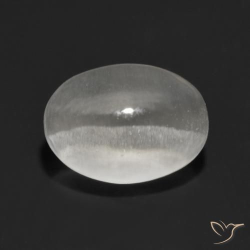 Silimanita Ojo de Gato Gris muy claro natural de 1.60 ct, Ovalada, Transparente