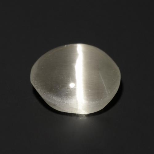 Silimanita Ojo de Gato Gris muy claro natural de 1.06 ct, Corte Redondo, Transparente