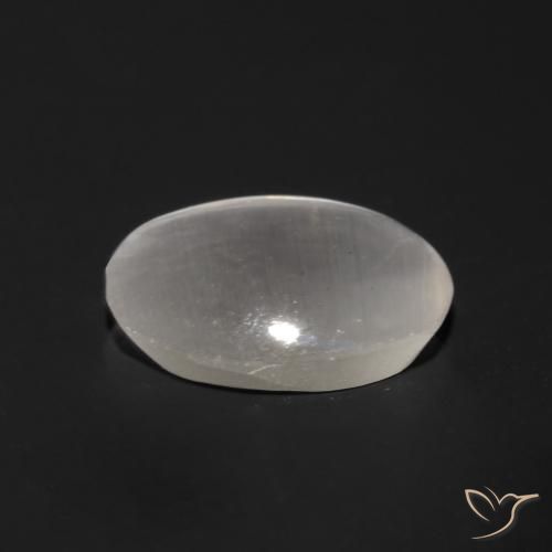 Silimanita Ojo de Gato Gris muy claro natural de 0.96 ct, Ovalada, Transparente