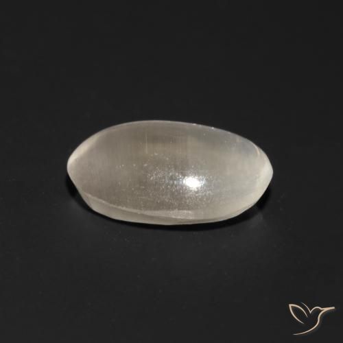Silimanita Ojo de Gato Gris muy claro natural de 1.05 ct, Ovalada, Transparente