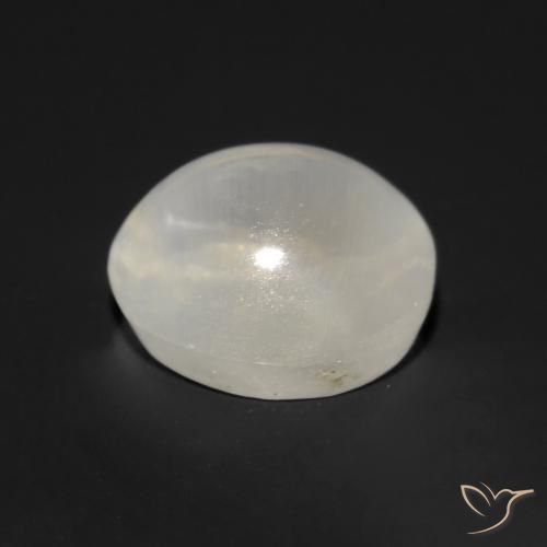 Silimanita Ojo de Gato Blanco cálido natural de 1.57 ct, Redondo, Transparente