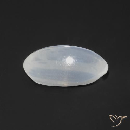 Silimanita Ojo de Gato Blanco translúcido natural de 0.77 ct, Ovalada, Transparente