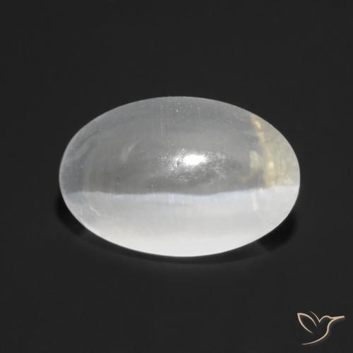 1.27ct Natural Blanco translúcido Silimanita Ojo de Gato, Ovalada, Transparente