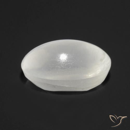 Silimanita Ojo de Gato Blanco translúcido natural de 1.27 ct, Ovalada, Transparente