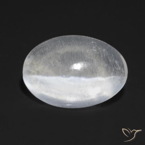 1.02ct Natural Blanco translúcido Silimanita Ojo de Gato, Ovalada, Transparente