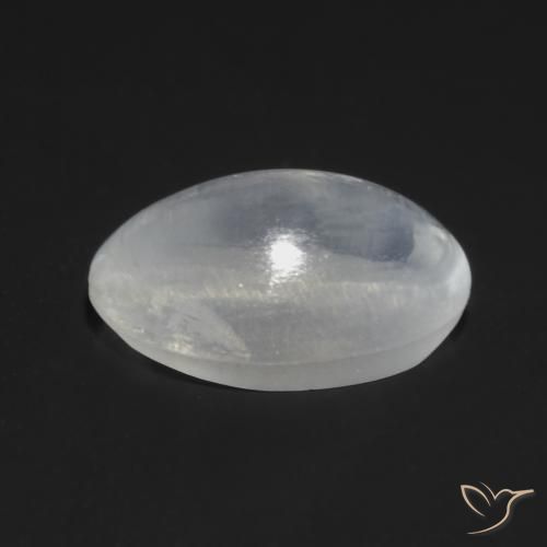 Silimanita Ojo de Gato Blanco translúcido natural de 1.02 ct, Ovalada, Transparente