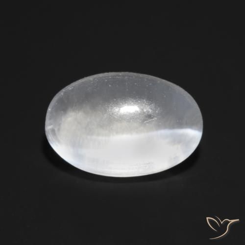1.04ct Natural Blanco translúcido Silimanita Ojo de Gato, Ovalada, Transparente