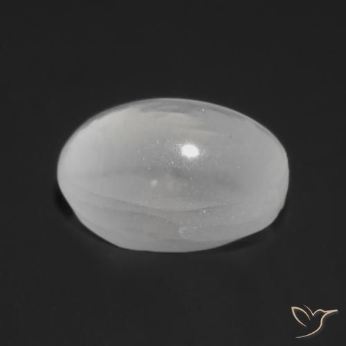 Silimanita Ojo de Gato Blanco translúcido natural de 1.13 ct, Ovalada, Transparente