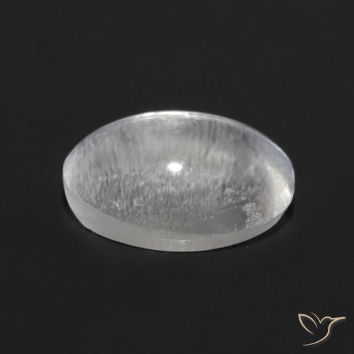 Silimanita Ojo de Gato Blanco claro natural de 0.88 ct, Ovalada, Transparente