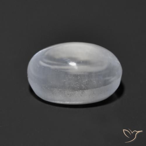 Silimanita Ojo de Gato Blanco claro natural de 1.24 ct, Ovalada, Transparente