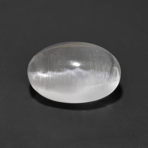 Silimanita Ojo de Gato Blanco claro natural de 1.23 ct, Corte Óvalo, Transparente