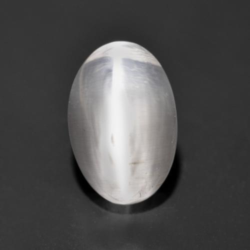 Silimanita Ojo de Gato Blanco claro natural de 1.23 ct, Corte Óvalo, Transparente