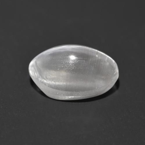 Silimanita Ojo de Gato Blanco claro natural de 1.23 ct, Corte Óvalo, Transparente