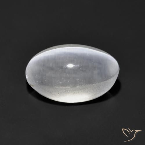 Silimanita Ojo de Gato Blanco claro natural de 1.39 ct, Ovalada, Transparente