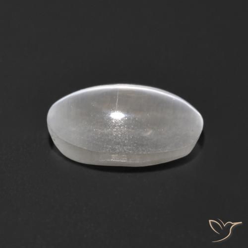 Silimanita Ojo de Gato Blanco claro natural de 1.13 ct, Ovalada, Transparente