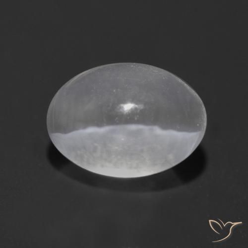 Silimanita Ojo de Gato Blanco natural de 1.37 ct, Ovalada, Transparente