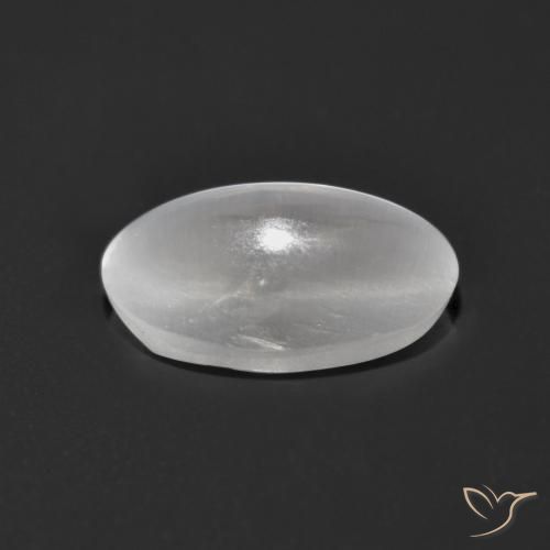 Silimanita Ojo de Gato Gris muy claro natural de 1.34 ct, Ovalada, Transparente