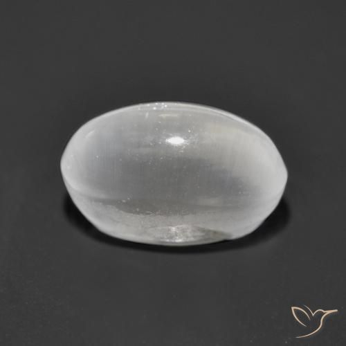 Silimanita Ojo de Gato Blanco claro natural de 1.46 ct, Ovalada, Transparente