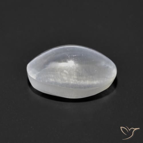 Silimanita Ojo de Gato Blanco claro natural de 1.25 ct, Ovalada, Transparente