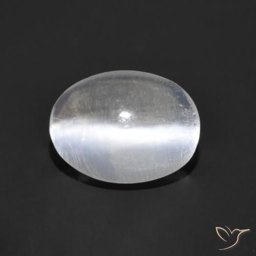 Silimanita Ojo de Gato Blanco claro natural de 0.83 ct, Ovalada, Transparente