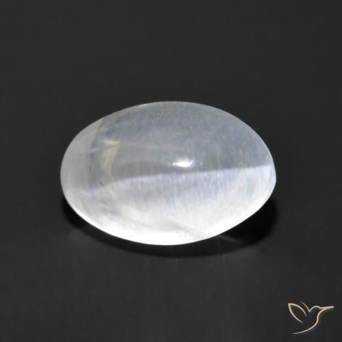 Silimanita Ojo de Gato Blanco claro natural de 1.26 ct, Ovalada, Transparente