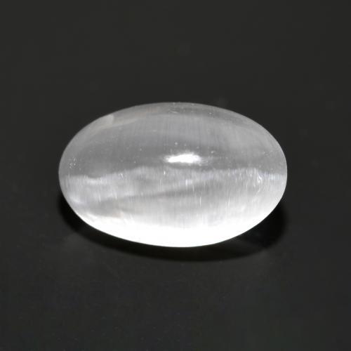 Silimanita Ojo de Gato Blanco natural de 1.35 ct, Corte Óvalo, Transparente