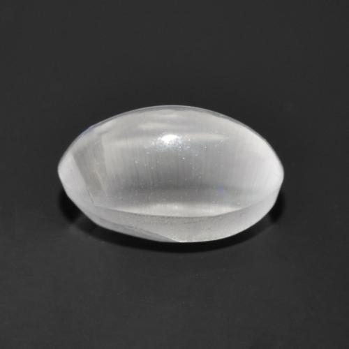 Silimanita Ojo de Gato Blanco natural de 1.35 ct, Corte Óvalo, Transparente