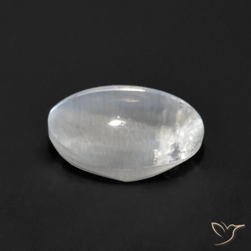 Silimanita Ojo de Gato Blanco natural de 1.21 ct, Ovalada, Transparente