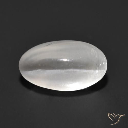 Silimanita Ojo de Gato Blanco natural de 1.37 ct, Ovalada, Transparente
