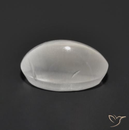 Silimanita Ojo de Gato Blanco natural de 1.37 ct, Ovalada, Transparente
