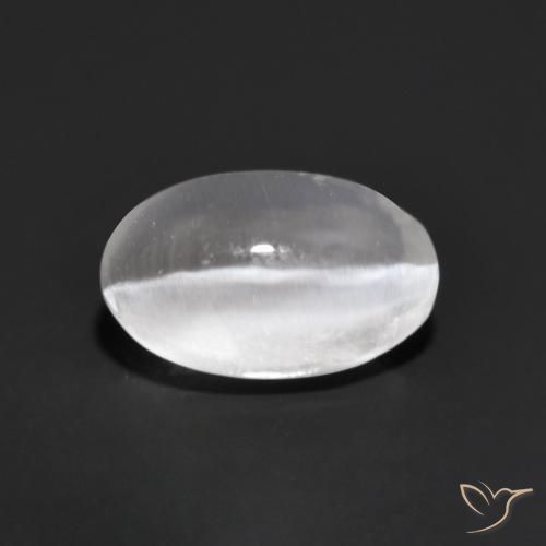 Silimanita Ojo de Gato Gris muy claro natural de 0.94 ct, Ovalada, Transparente
