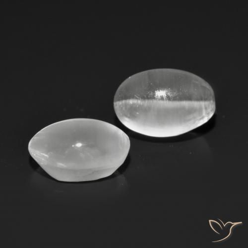 Gemas de Silimanita Ojo de Gato Gris muy claro natural de 2.06 ct, Ovalada, Transparente